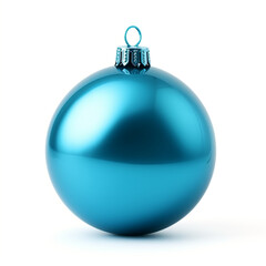 blue christmas ball on white