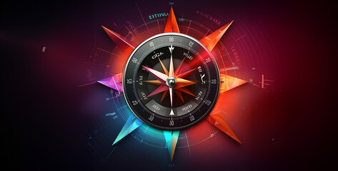 compass on the map, compass and globe, Financial Compass A sleek stylized compass,  - obrazy, fototapety, plakaty
