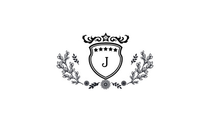 Luxury Retro Card Design Logo J