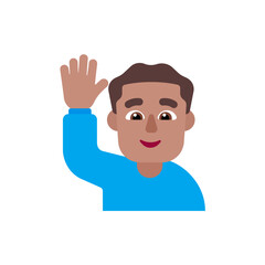 Man Raising Hand: Medium Skin Tone