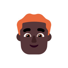 Man: Dark Skin Tone, Red Hair