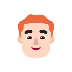 Man: Light Skin Tone, Red Hair