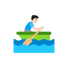 
Man Rowing Boat: Light Skin Tone
