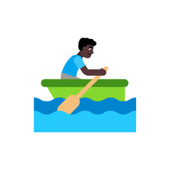 Man Rowing Boat: Dark Skin Tone