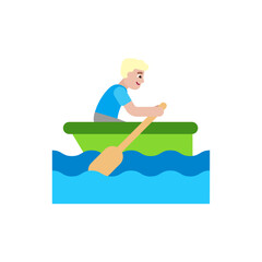 Man Rowing Boat: Medium-Light Skin Tone