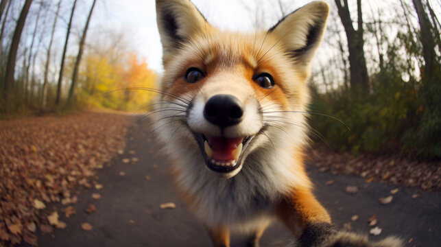 Fox Taking Selfies. Crazy wild Animal Who Took Cute Selfies.