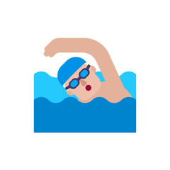 Naklejka premium Man Swimming: Medium-Light Skin Tone