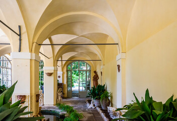  the winter greenhouse of  the historic Palace (Palazzo d'Arco) in Mantua town, Lombardy region,...