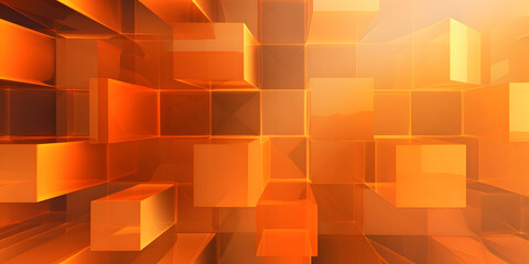 Orange 3d Cube Vector Background