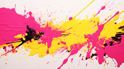 ink splatter yellow and pink brush strokes