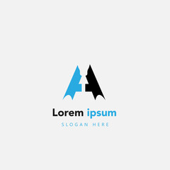 Initial letter A logo and wings symbol. Wings design element, initial Letter A logo Icon, Initial Logo Template