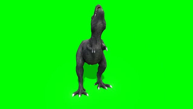 Grey Dinosaur Running and attacking blue screen animation, Grey Dinosaur chroma key tyrannosaurus T-Rex Green Screen Monster Jurassic Park