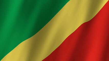Obraz premium Congo flag waving in the wind. Flag of Congo images