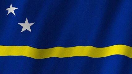 Curacao flag waving in the wind. Flag of Curacao images