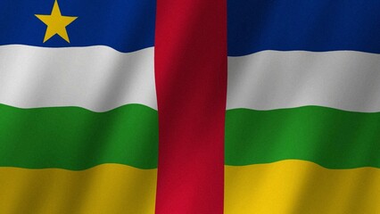 Central African Republic flag waving in the wind. Flag of Central African Republic images