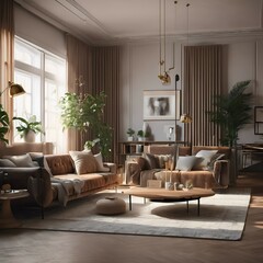 Luxurious Living Room Interior Design Concept with Premium Finishes and Luxe Décor
