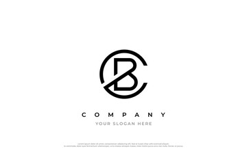 Initial Letter BC Logo or CB Monogram Logo Design