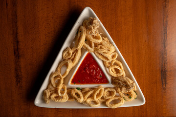 Fried calamari with marinara sauce