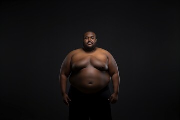 Fototapeta premium overweight black man posing in front of the camera