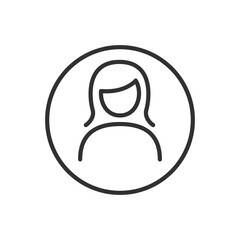 Woman avatar, linear icon. Line with editable stroke