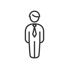 Man in tie, avatar, linear icon. Line with editable stroke