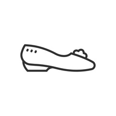 Women's Ballet Shoes, linear icon. Line with editable stroke