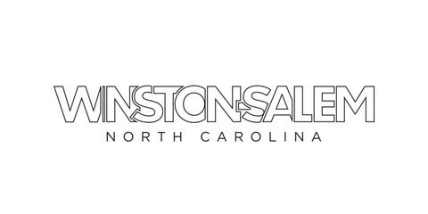 Winston Salem, North Carolina, USA typography slogan design. America logo with graphic city lettering for print and web.