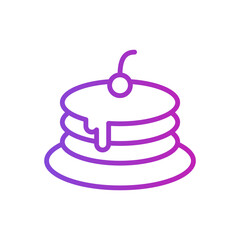 Pancake Icon Vector, Outline Style