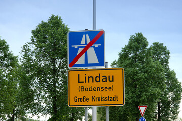 Ortseinfahrt, Lindau, Bodensee, Große Kreisstadt