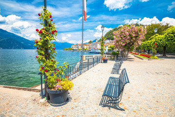 Town of Bellagio Lungolago Europa lakefront walkway view - 689055901