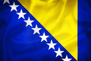 Grunge 3D illustration of Bosnia and Herzegovina, flag