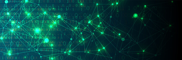 Technology background. Big data concept. Binary computer code. Hand drawn vector illustration.