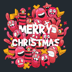Christmas doodle vector for instagram