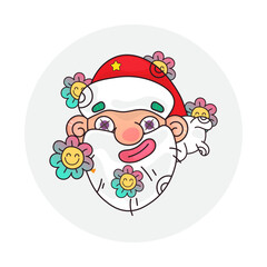 Santa doodle character vector illustration