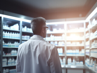 Pharmacist in drug store