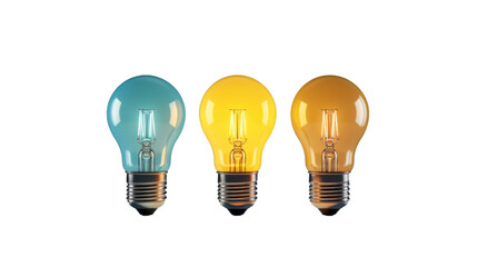 realistic light bulb incandescent light bulbs 3d vector light bulbs create a white background Creative business idea isolated on transparent background. PNG file.