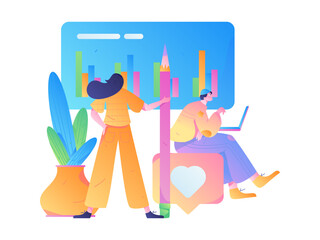 Business People Flat Vector Concept Operation Hand Drawn Illustration
