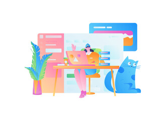 Business People Flat Vector Concept Operation Hand Drawn Illustration
