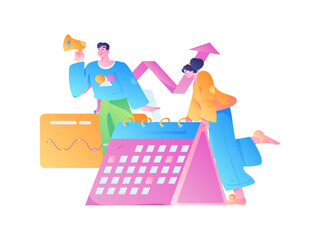 Business People Flat Vector Concept Operation Hand Drawn Illustration
