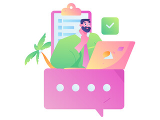 Business People Flat Vector Concept Operation Hand Drawn Illustration
