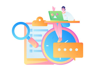 Business People Flat Vector Concept Operation Hand Drawn Illustration
