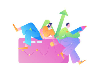 Business People Flat Vector Concept Operation Hand Drawn Illustration
