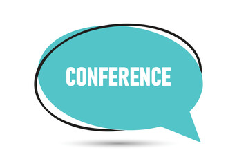 Conference speech bubble text. Hi There on bright color for Sticker, Banner and Poster. vector illustration.