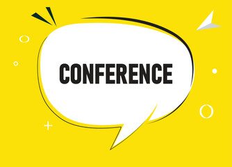 Conference speech bubble text. Hi There on bright color for Sticker, Banner and Poster. vector illustration.