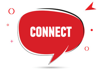 Connect speech bubble text. Hi There on bright color for Sticker, Banner and Poster. vector illustration.