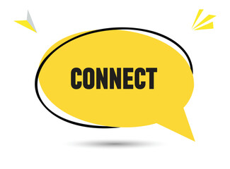 Connect speech bubble text. Hi There on bright color for Sticker, Banner and Poster. vector illustration.