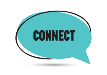 Connect speech bubble text. Hi There on bright color for Sticker, Banner and Poster. vector illustration.