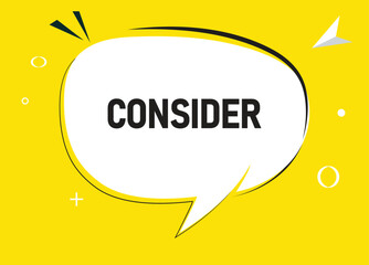 Consider speech bubble text. Hi There on bright color for Sticker, Banner and Poster. vector illustration.