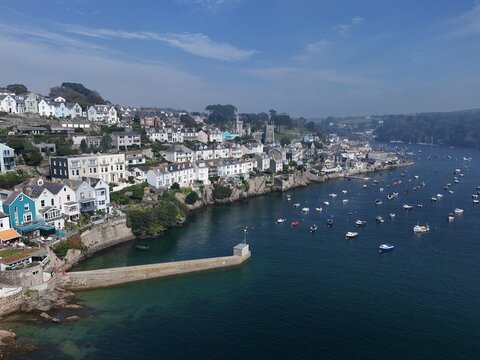 Fowey Cornwall UK drone,aerial
