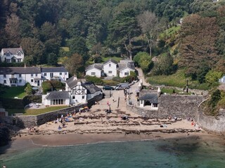 Readymoney Beach Fowey Cornwall UK drone,aerial .